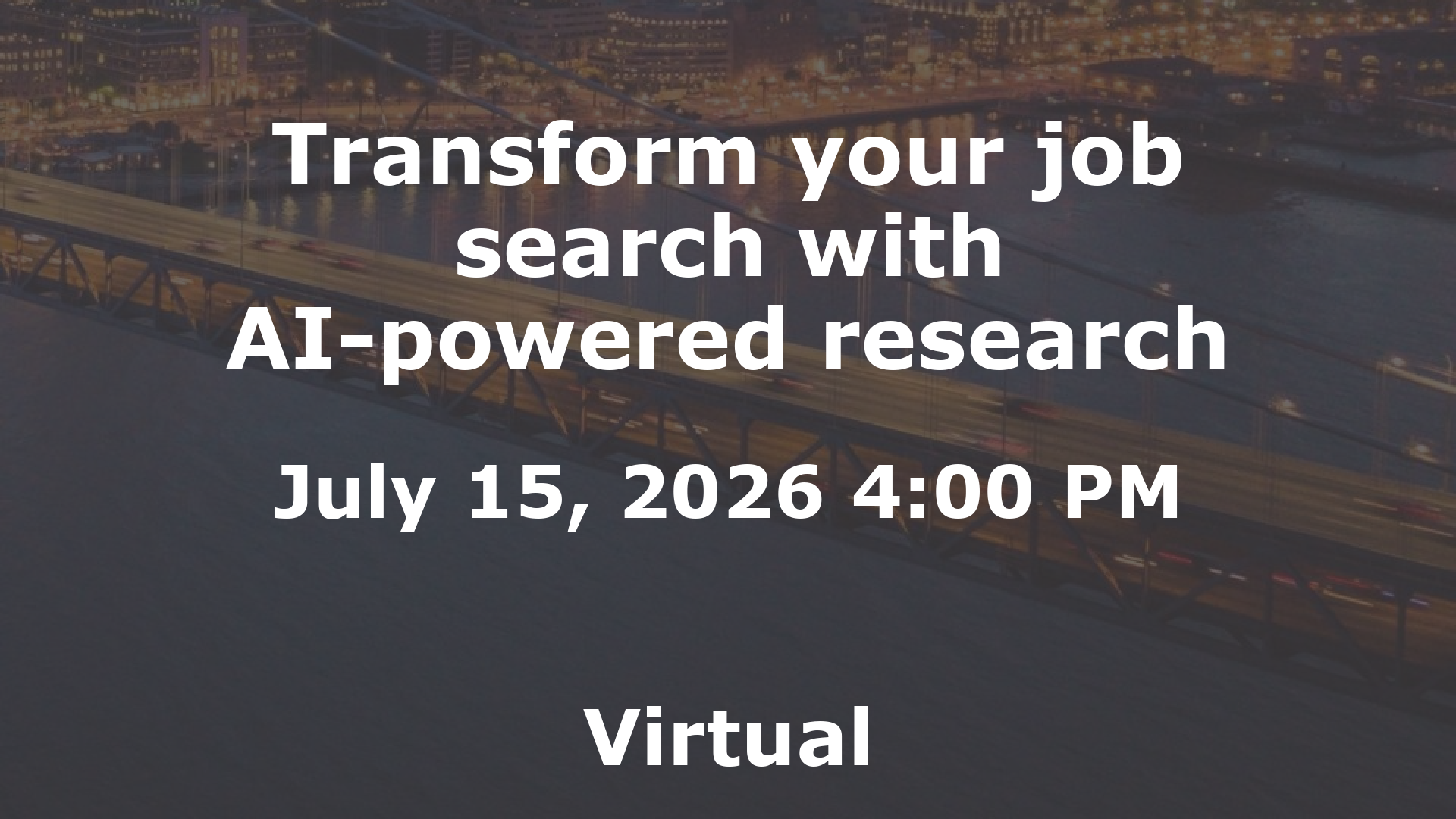 Transform your job search with AI-powered research event image